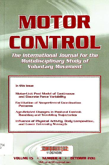 Motor control : the international journal for the multidisciplinary study of voluntary movement