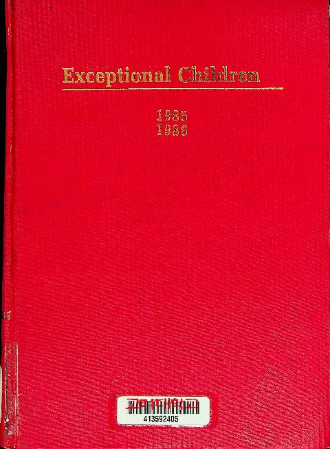 Exceptional children. Facsimile ed