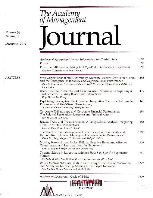 The Academy of Management Journal